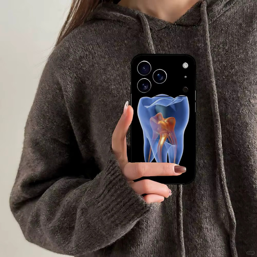 Zahnarzt Motiv Handyhülle für Apple iPhone in Schwarz - Bild 2