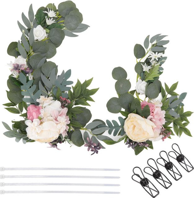 2 Stück KONNWEI Hängende Blumen Swag aus ABS als künstliche dekorative Bogenblumen für Hochzeiten - Bild 1