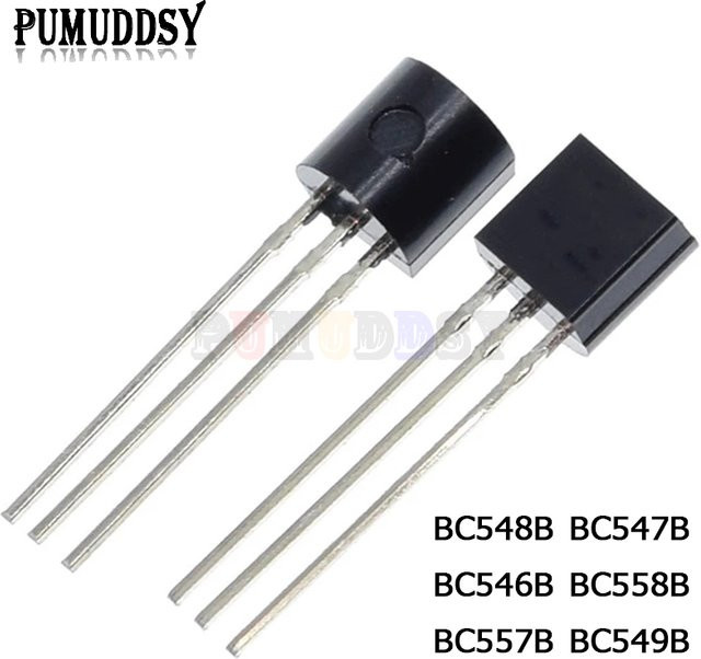 100 Stück PUMUDDSY Transistor Set BC547 BC548 BC549 BC546 BC557 BC558 im TO-92 Gehäuse, Schwarz - Bild 1