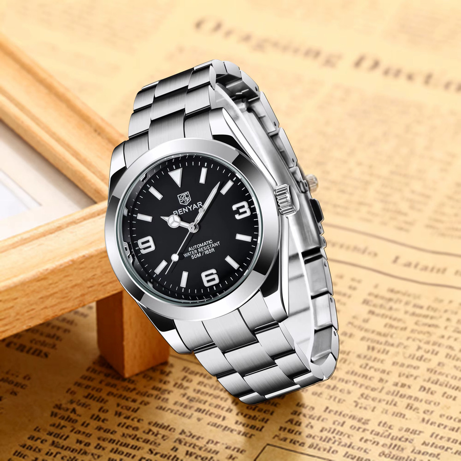 BENYAR Armbanduhr Automatik, Edelstahl, Blau, Herren - Bild 2