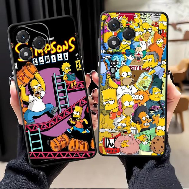 Schwarze Simpsons Handyhülle für Honor 200 400 Lite 70 8X X7 90X8 X9a X5b X6 Magic5Lite Fun - Bild 1