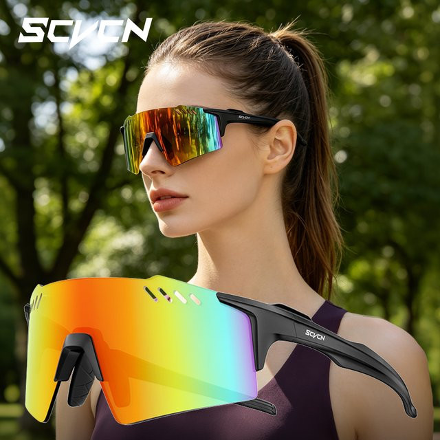 SCVCN Sonnenbrille, Sportsonnenbrille, Vollrand, Kunststoff, Unisex - Bild 1