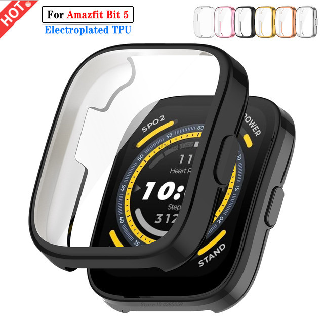 Huami Amazfit Bip 5 Schutzhülle aus Silikon und TPU mit Display- und Rahmenabdeckung in Schwarz und Transparent - Bild 1