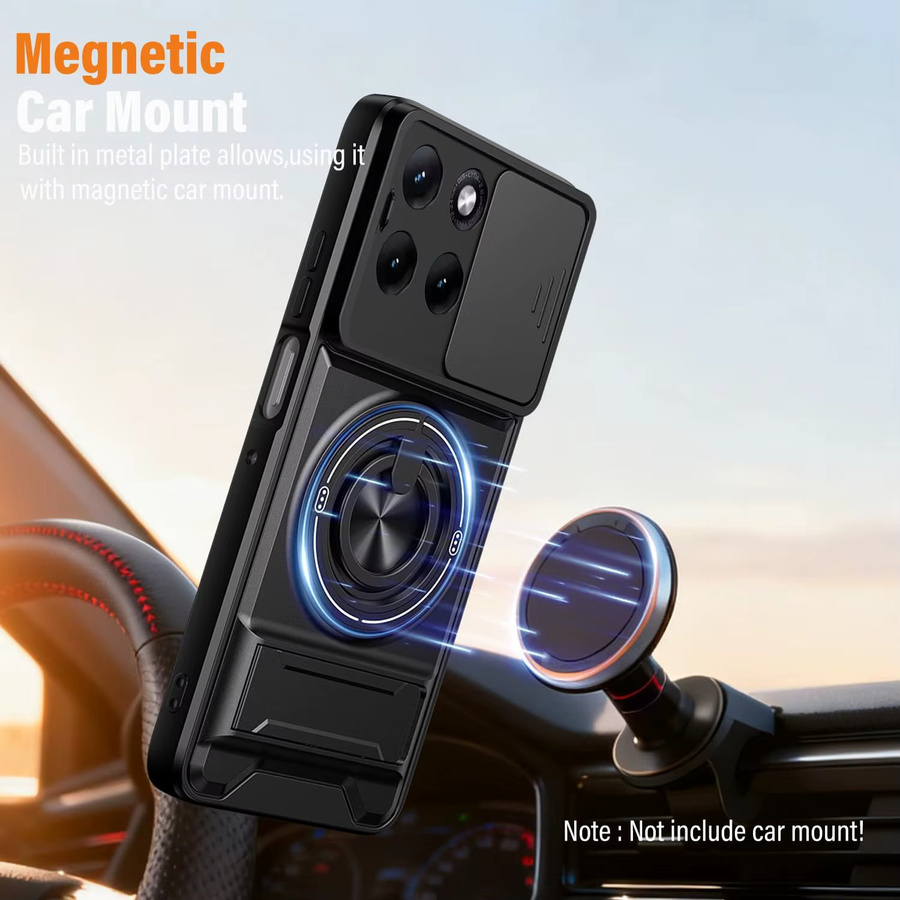 Stoßfeste Schutzhülle für Motorola Moto Edge 70 Fusion mit Kameraschutz und aufstellbarem Ständer in Schwarz - Bild 5