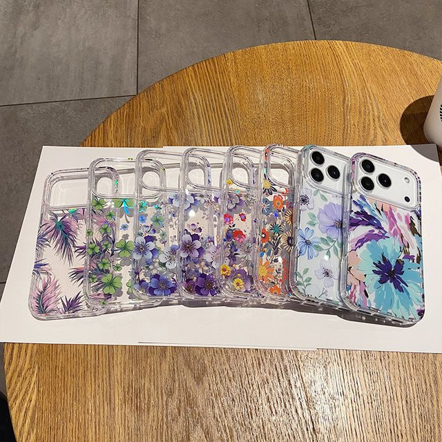 Stoßfeste iPhone Schutzhülle mit elegantem Nischen-Blumenmalerei-Design in Multicolour für Apple iPhone 17 Pro Max, 16, 15, 14, 13, 12 - Bild 1