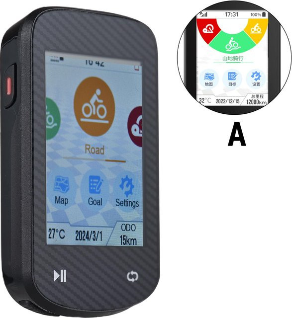 Lixada GPS Fahrradcomputer Kabellos in Schwarz mit Bluetooth, GLONASS, ANT+ Sensor, Wasserdicht und Offline-Karten sowie Gyroskop - Bild 1