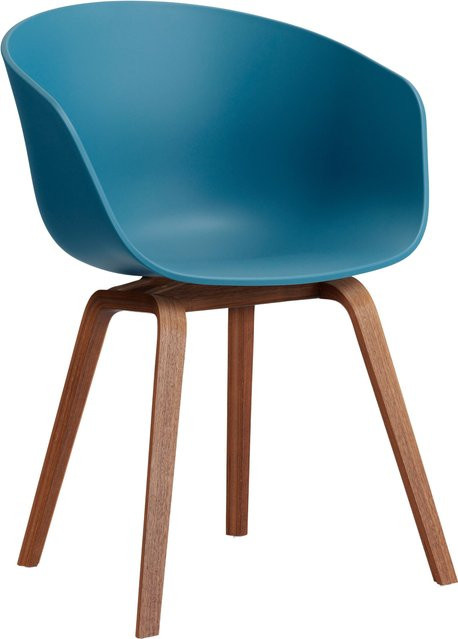 HAY About A Chair AAC 22 mit Armlehnen in Blau aus Polypropylen und Holz - Bild 1