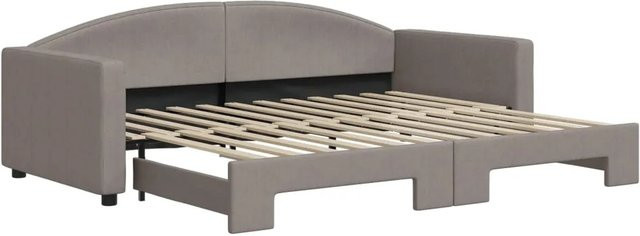 vidaXL Tagesbett ausziehbar in Taupe mit Stoffbezug B/T/H: 90 x 200 cm - Bild 1
