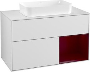 Villeroy & Boch Waschtischunterschrank Finion mit Abdeckplatte, Weiß matt lackiert, B: 100 cm, T: 50,1 cm - Bild 1