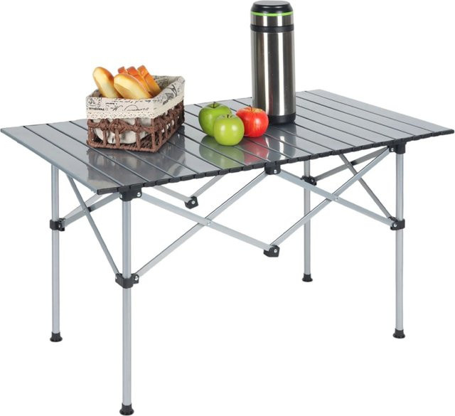 Relaxdays Campingtisch aus Stahl in Silber, faltbar, B/T/H: 95 x 55 x 53 cm - Bild 1