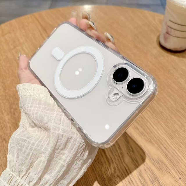 Stoßfeste MagSafe magnetische Schutzhülle für iPhone 11 bis iPhone 17 Pro Max in Transparent Clear - Bild 1