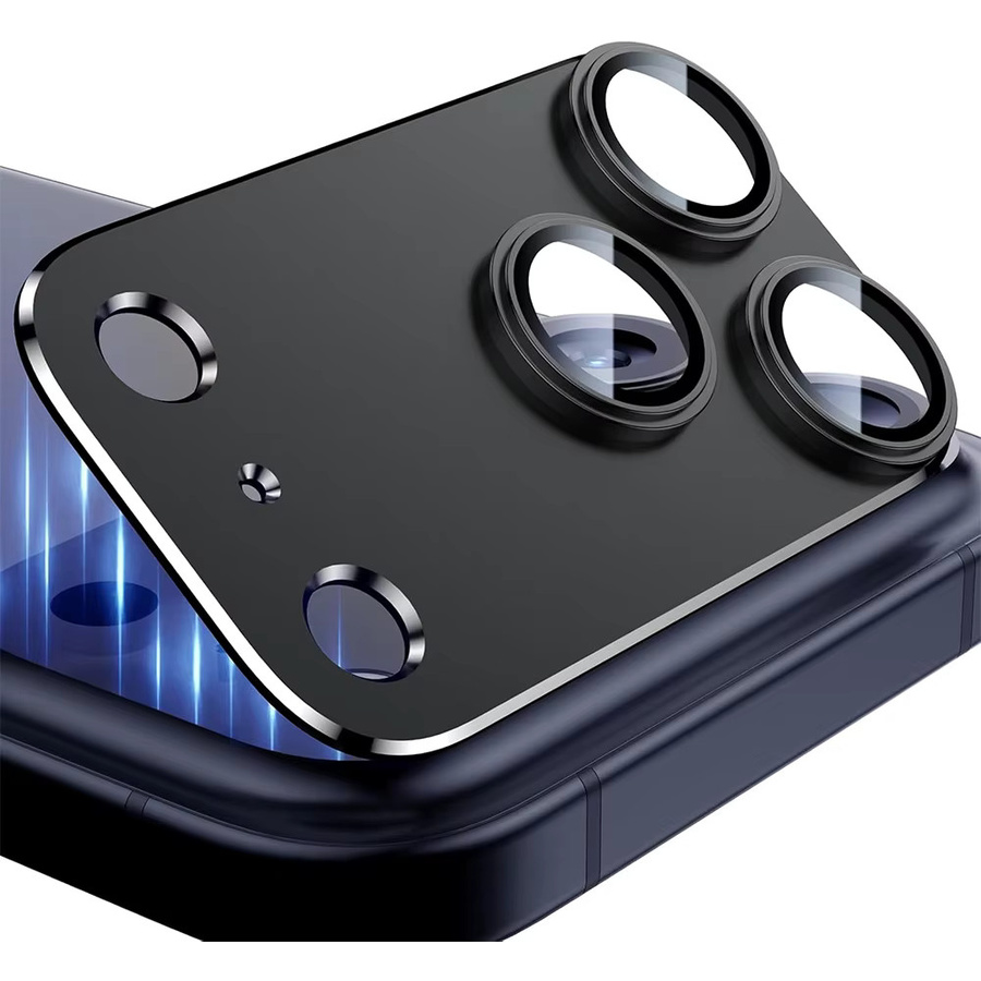 Yij Kameraobjektivschutz aus Metall und Glas für iPhone 17 Pro Max, 17 Air, 17 Plus und 17 Pro in Schwarz - Bild 2
