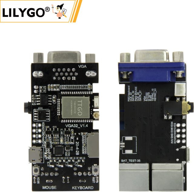 LILYGO FabGL VGA32 ESP32 PSRAM Modul in Schwarz mit VGA, PS/2 Maus und Tastatur Unterstützung - Bild 1