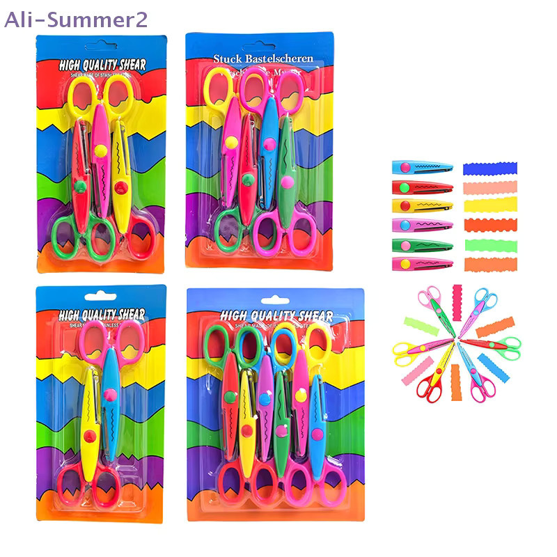 Summer2 6-teiliges Scheren-Set mit Wellenmuster in Multicolour für DIY-Handwerk und Papierarbeiten - Bild 1