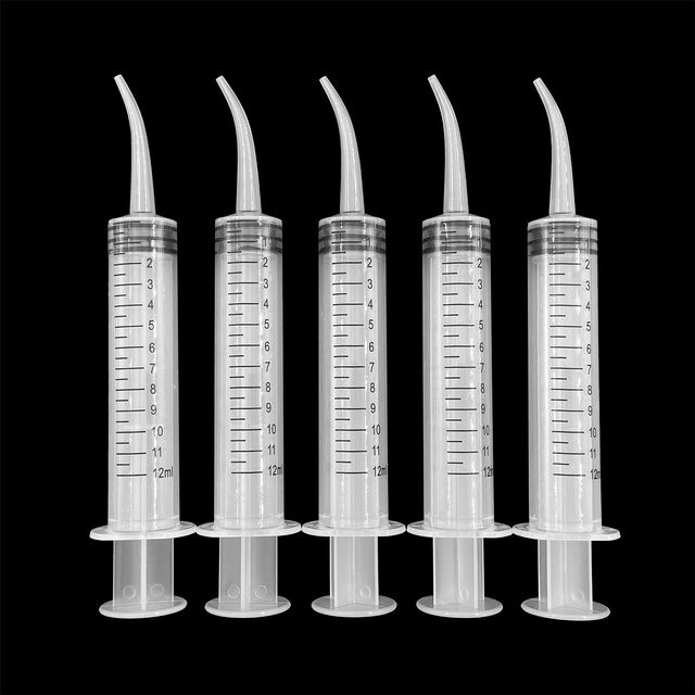 Well CK Dentale Irrigations-Spritzen mit gebogener Spitze, 12 ml, 5 Stück - Bild 1