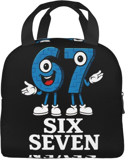 Isolierte Lunchbox Fancy Style Studio mit lustigem Sechs Sieben Design in Schwarz - Bild 1