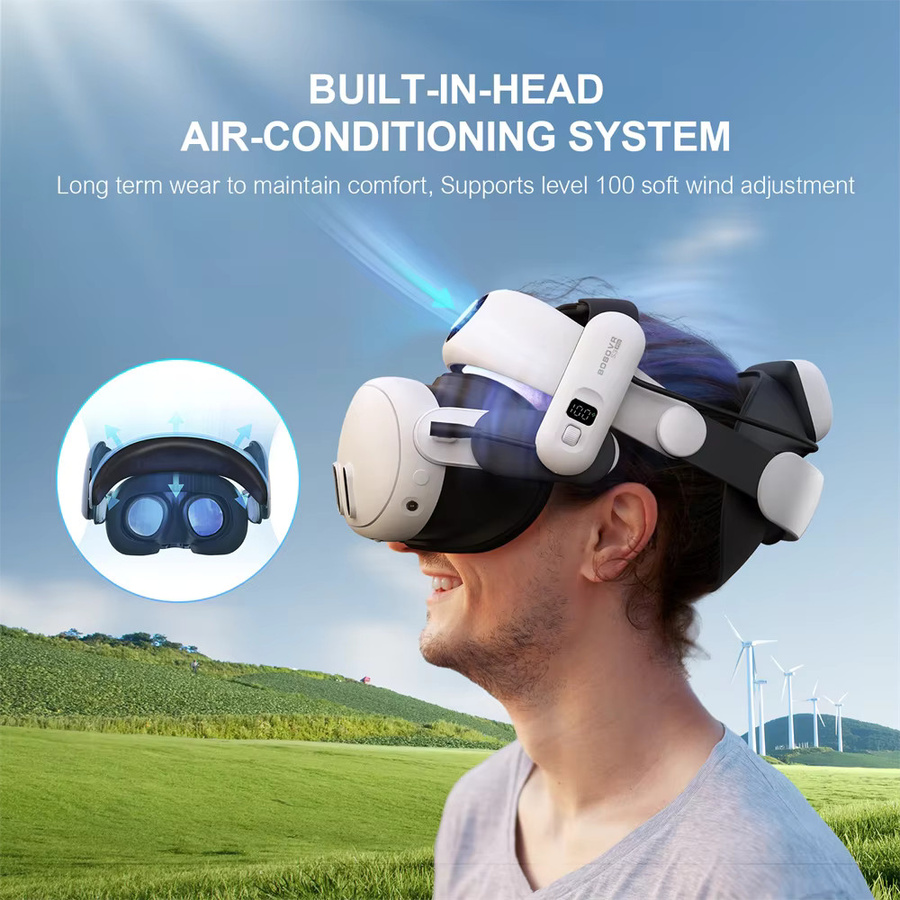 BOBOVR S3 Pro Akku-Kopfband mit integrierter Kopfklimaanlage für Meta Quest 3 und Quest 3S, 10000 mAh - Bild 2