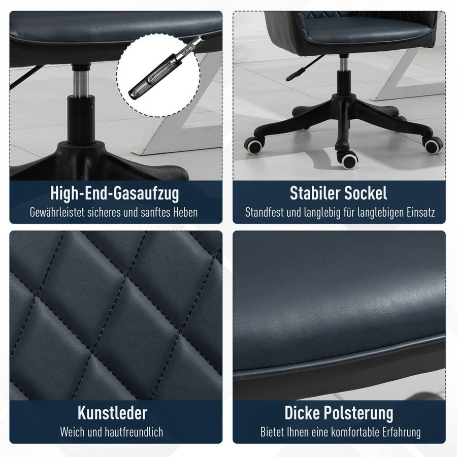 Vinsetto Massagestuhl MH921-298V01 Executive Chair in Grau Anthrazit mit Kunstleder und Samt-Details für Home Office und Büro - Bild 3