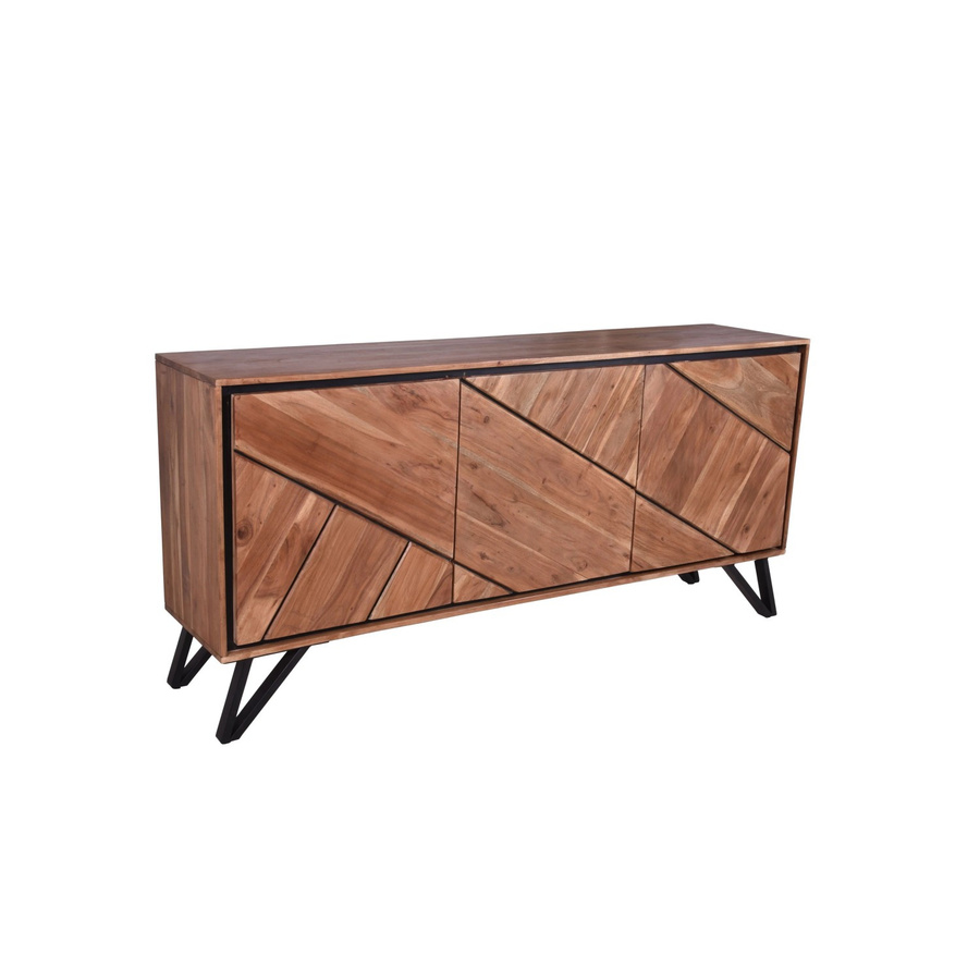 DELUKE Sideboard EBBA aus Akazienmassivholz in Akazienbraun, B/T/H: 76 x 40 x 150 cm - Bild 2