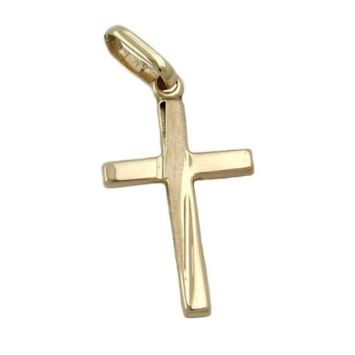 SIGO Anhänger Kreuz, matt-diamantiert, Gold 375, Unisex - Bild 1