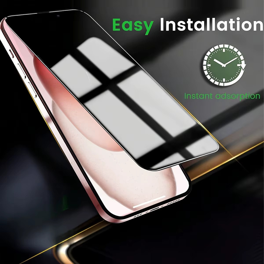 Anti-Spion Privatsphäre-Bildschirmschutz aus gehärtetem Glas für Apple iPhone 15 14 13 12 11 16 17 Pro Max XS XR transparent - Bild 2