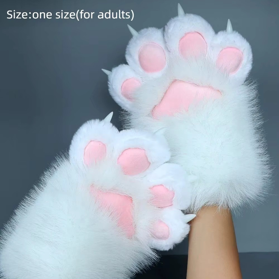 Plüsch-Cosplay-Katzenpfoten-Handschuhe, quietschend, Schwarz, Tiere - Bild 4