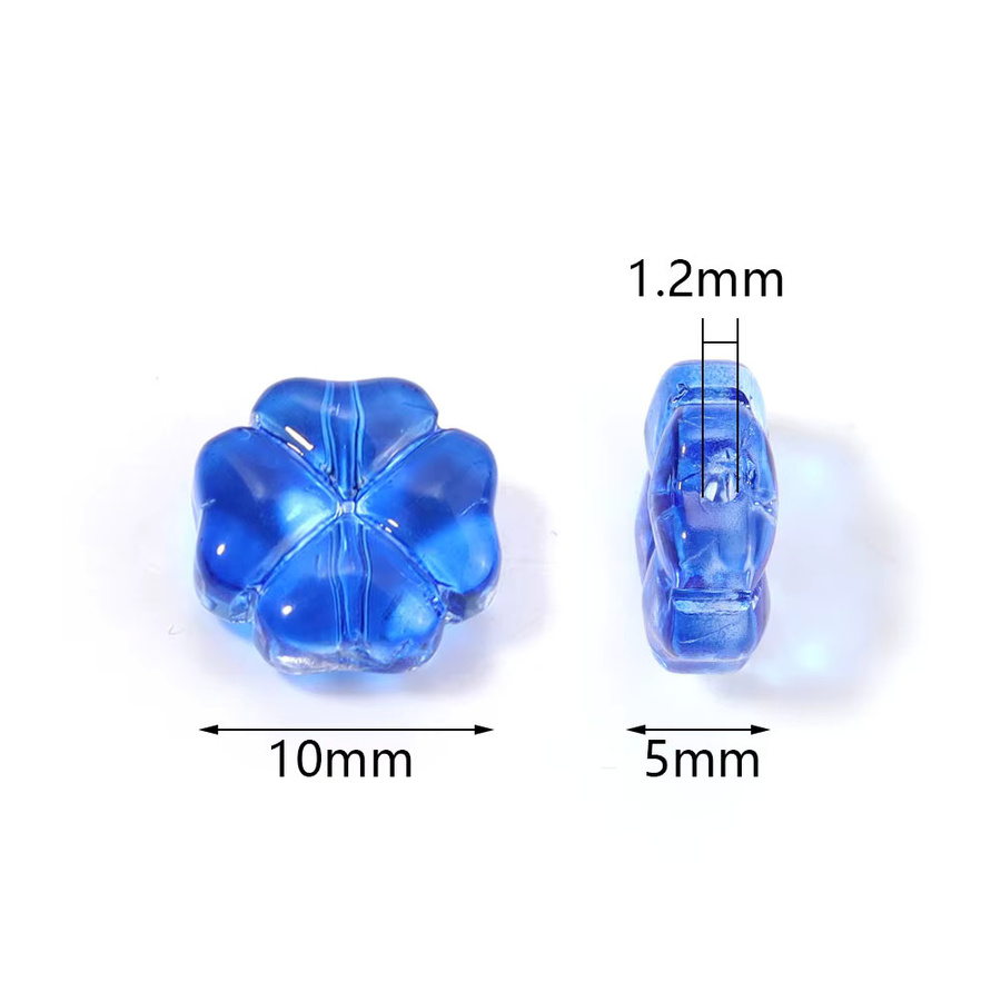 lingsai Glasperlen, Kleeblatt, Bunt, 10mm, 50 Stück - Bild 2