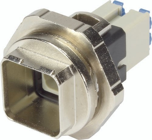 HARTING Wanddurchführung 09352340312 aus Messing in Silber mit 5 Polen - Bild 1