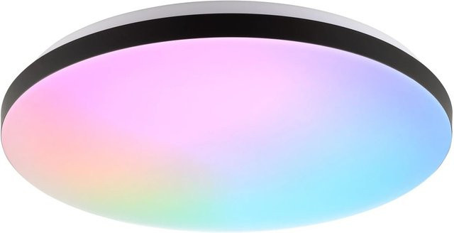 Brilliant LED-Deckenleuchte Livio RGB & CCT mit Fernbedienung und Timer, Weiß-Schwarz, Durchmesser: 38,5 cm - Bild 1
