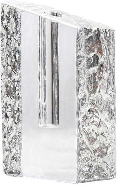 Ins Style Flowerware Kristallvase in Transparent mit geometrischem Relief und abgeschrägten Kanten, Small - Bild 1