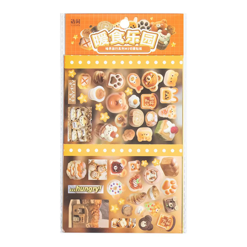 4er-Set Japanische Y2K Aufkleber mit Kawaii Tier und Lebensmittel Motiven für dein Journaling und DIY-Dekor, Mehrfarbig - Bild 3