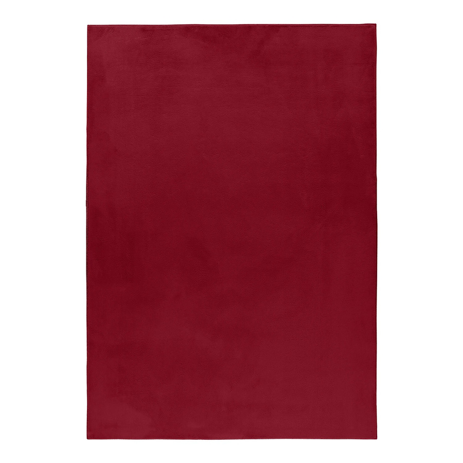 Ayyildiz Kurzflorteppich Pouffy in Rot mit Felloptik, B/L: 140 x 200 cm - Bild 2