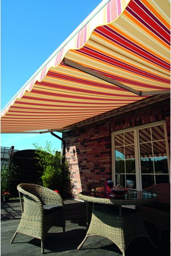 Spettmann Halbkassettenmarkise Sky Fix, Farbe Orange-Rot Gestreift, B: 400 cm, T: 300 cm, Manuelle Bedienung mit Handkurbel - Bild 2