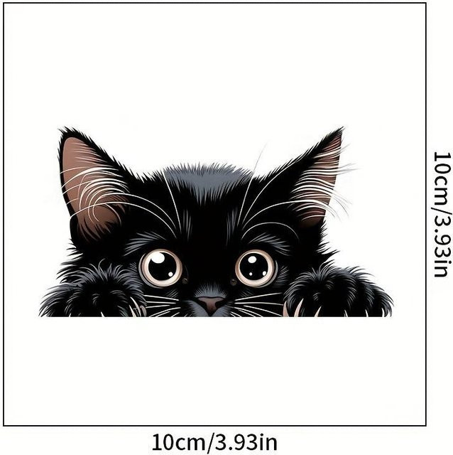 YJSTY Halloween Aufkleber Schwarze Katze und Hexe aus wasserfestem PVC für Steckdosen und Wanddekoration in Schwarz - Bild 1