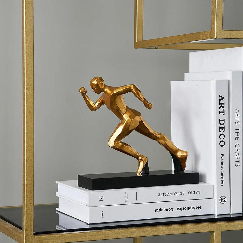 Bestbags Abstrakte Lauffigur Dekoration in Gold, Moderne Skulptur aus Kunstharz und Metall für dein Zuhause und das Büro - Bild 2
