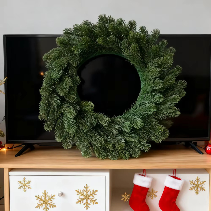 Künstlicher grüner Kranz für Tischdekoration, ideal für Weihnachten und Hochzeiten - Bild 5
