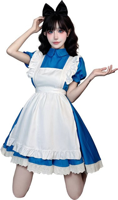 On the Run Prinzessin Alice Dienstmädchen-Kostüm, Blau, Textil - Bild 1