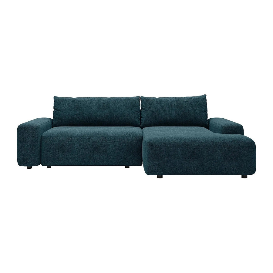 Vente-unique Schlafsofa Daviso in Blau mit L-Form und Schlaffunktion - Bild 2