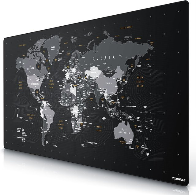 Titanwolf Gaming Mauspad XXXL Speed Mousepad mit Weltkarte Motiv in Multicolour, B/T: 180 x 80 cm, abwaschbar und rutschfest - Bild 1