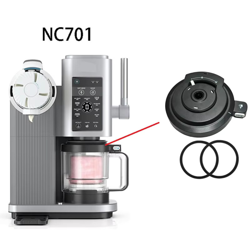 Ninja Ersatzdeckel für die äußere Schüssel der NC700 und NC701 Serie mit Rührpaddel für die Creami Eismaschine in Schwarz und Grün - Bild 2
