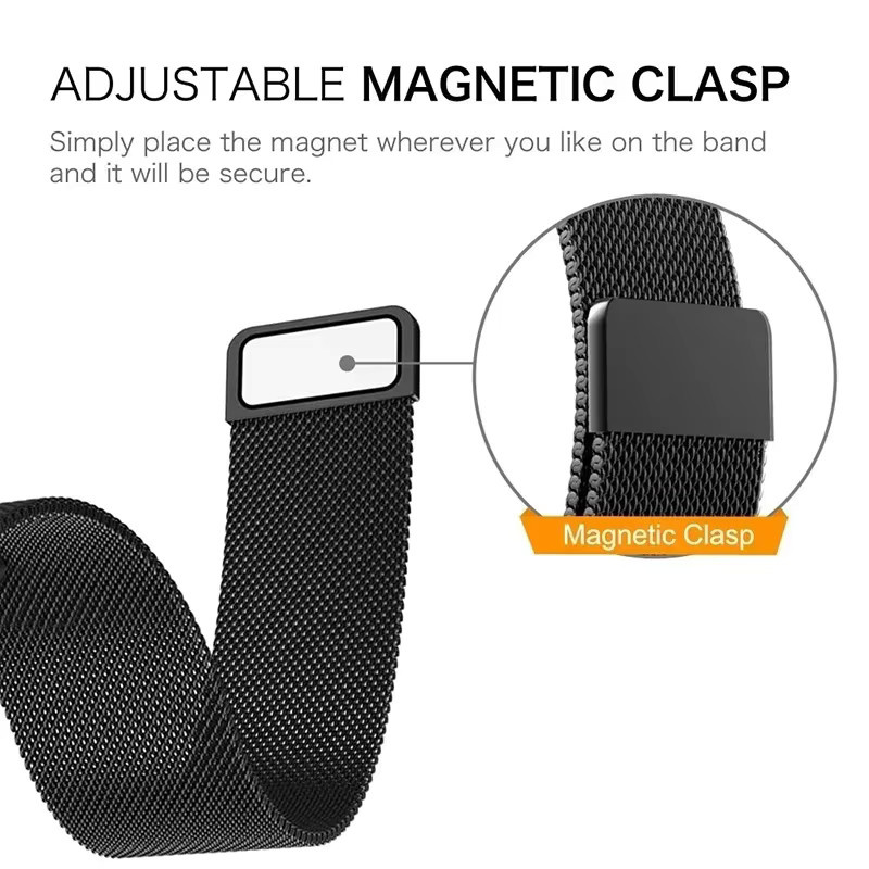 EIGIIS Uhrenarmband Milanese Loop, Edelstahl, Silber, 22 mm, Unisex - Bild 2