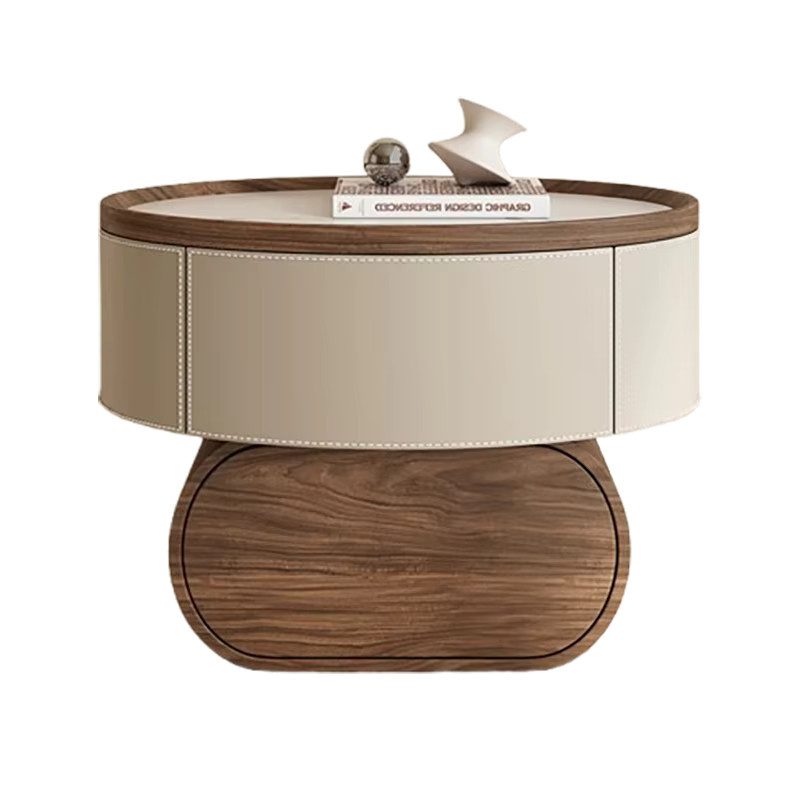 DELEVEN Nachttisch in Beige im modernen nordischen Design aus Holz - Bild 2
