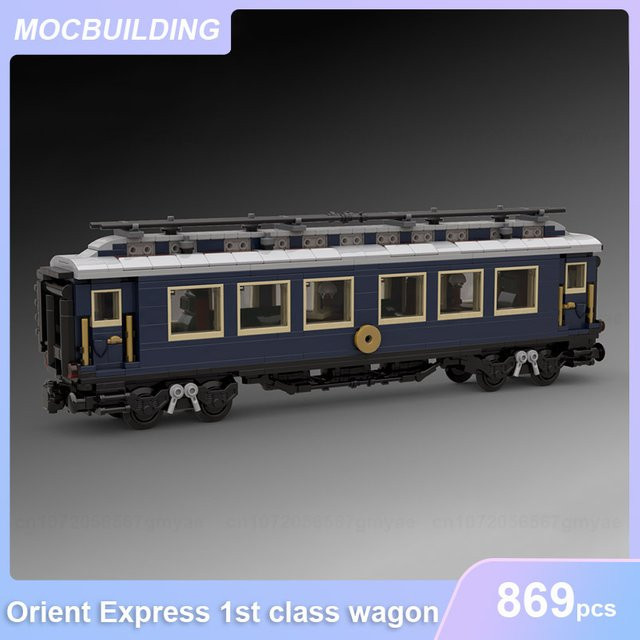 MOCBUILDING Orient Express 1. Klasse oder Schlaf- und Restaurantwagen Zugmodell, Bausteine - Bild 1