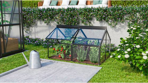 Vitavia Frühbeet Gaia Jumbo aus Aluminium und Einscheiben-Sicherheitsglas (ESG), schwarz, B/T/H: 83,1 x 71,9 x 119,3 cm - Bild 1