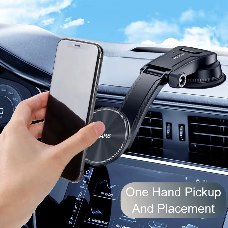 LCARS Magnetischer Smartphone-Autohalter in Schwarz, universelle und drehbare Armaturenbretthalterung mit Saugnapf für deine Telefonnavigation - Bild 2