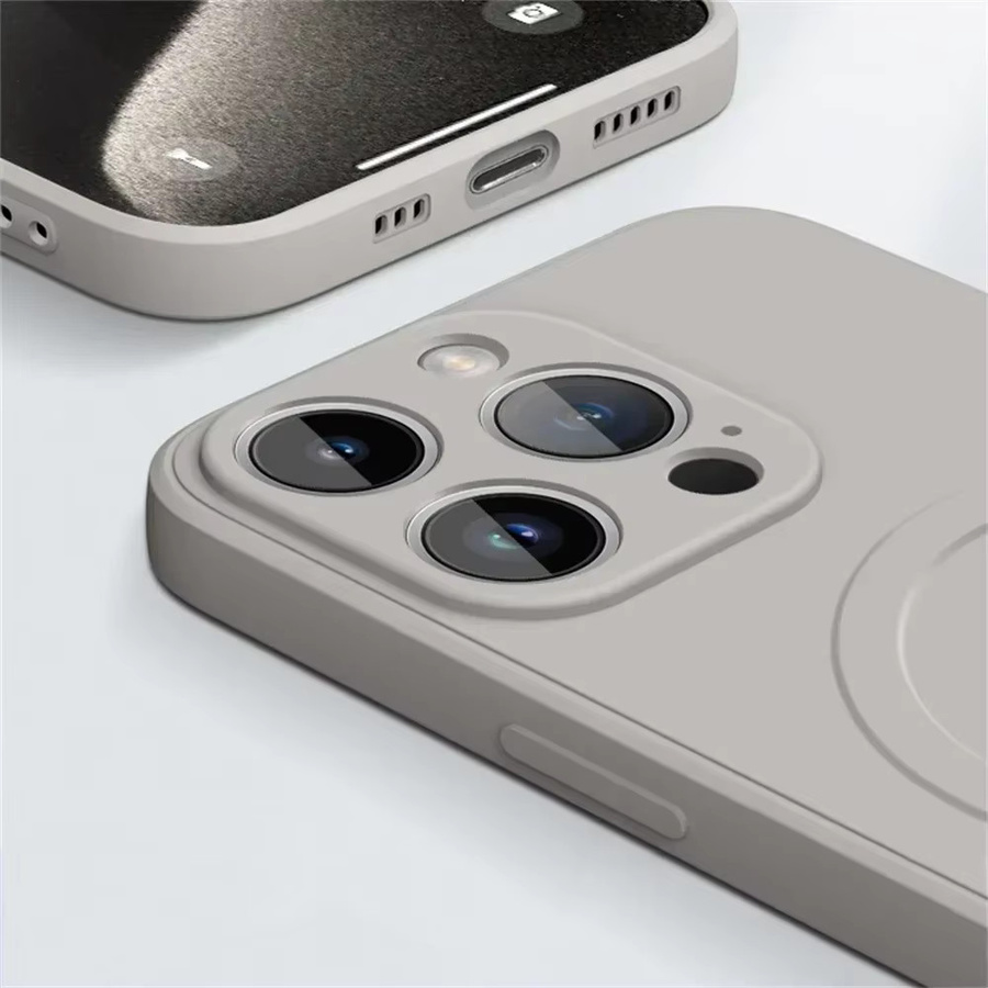 Stoßfeste Flüssigsilikonhülle für Apple iPhone in Blau und Grau - Bild 1