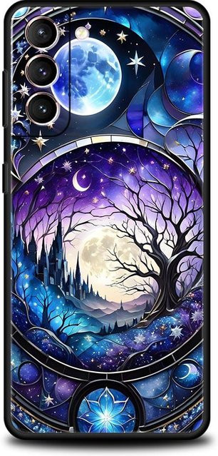 Samsung Galaxy Handyhülle mit Sternenhimmel und Mond Design aus weichem TPU in Multicolour - Bild 1