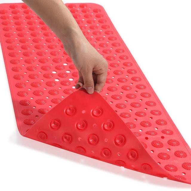 Houspace Anti-Rutsch-Duschmatte mit Massagepunkten in Rot, B/T: 70,0 x 36,0 cm - Bild 1