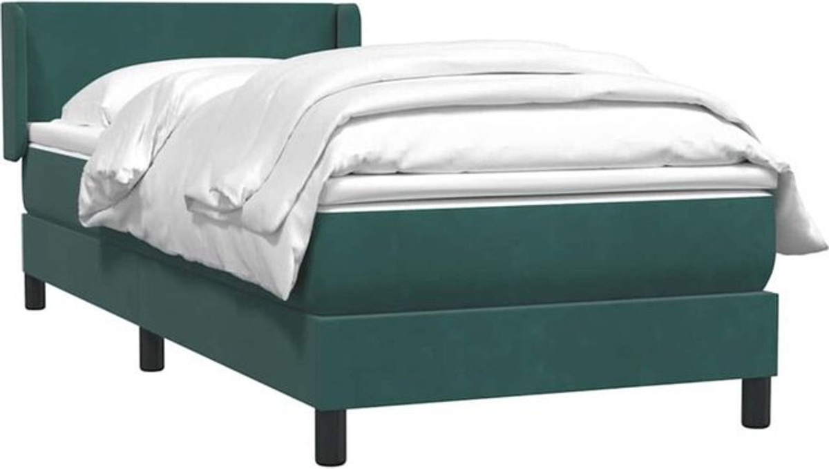 Vidaxl Boxspringbett mit Matratze in Grün aus Samt, Modernes Design, B/T/H: 80 x 220 x 83 cm - Bild 1