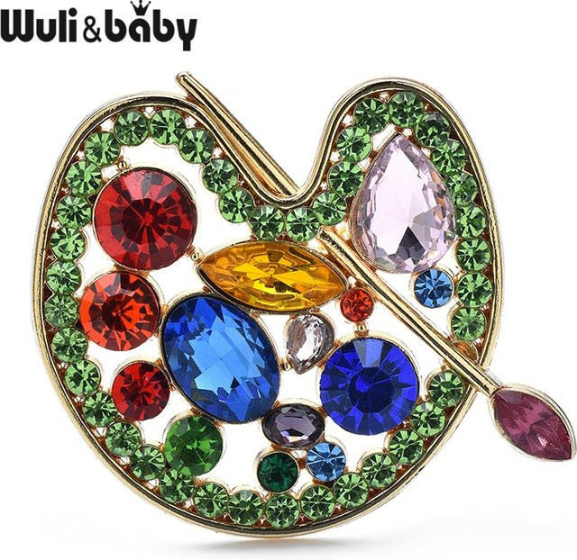 Wuli&baby Brosche, Multi-color Strass, Unisex - Bild 1